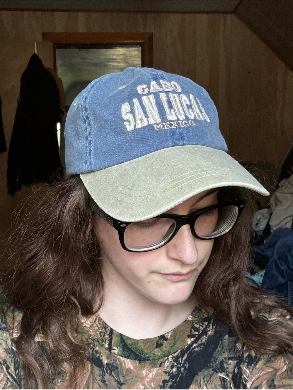 Cabo San Lucas Mexico Blue Beige Travel Adult One Size Baseball Hat